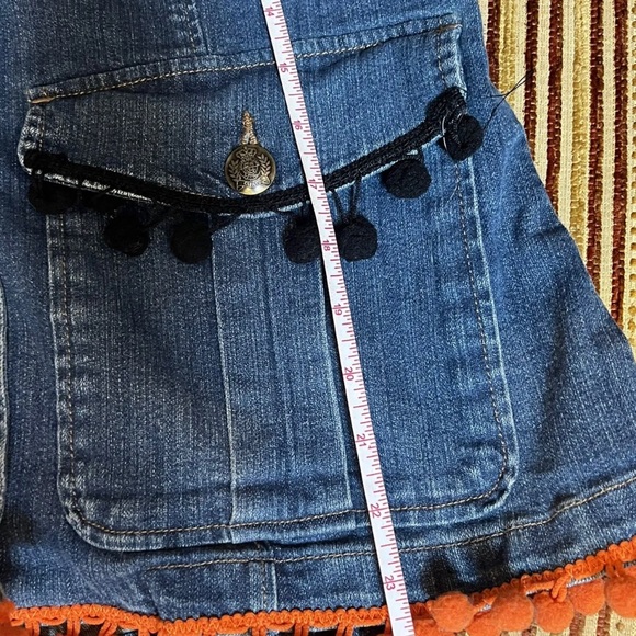 Rare Halloween Forever Chaps blue jean denim jacket costume cat wow Large - Picture 8 of 9